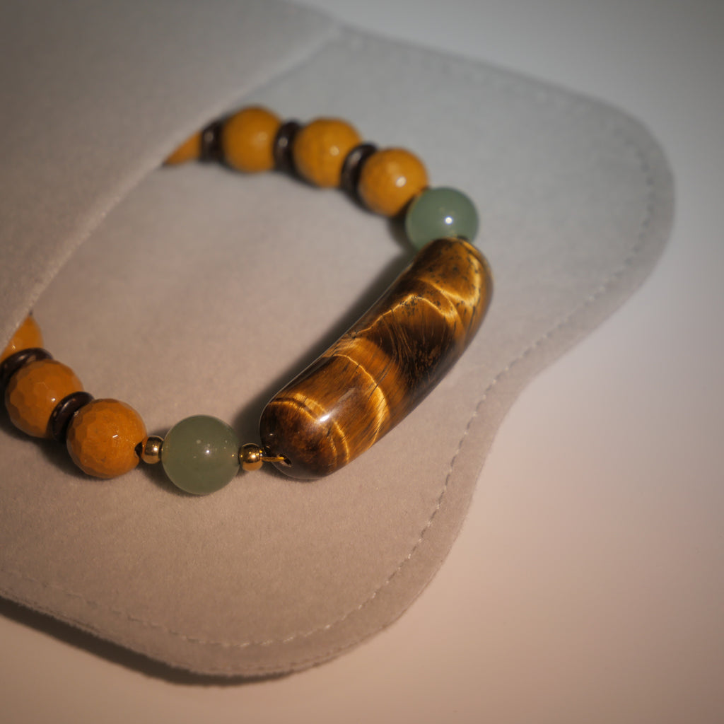 Enigmatic Gaze: Da Vinci Inspired Tiger's Eye & Mookaite Bracelet ——A Renaissance palette for wisdom and femininity