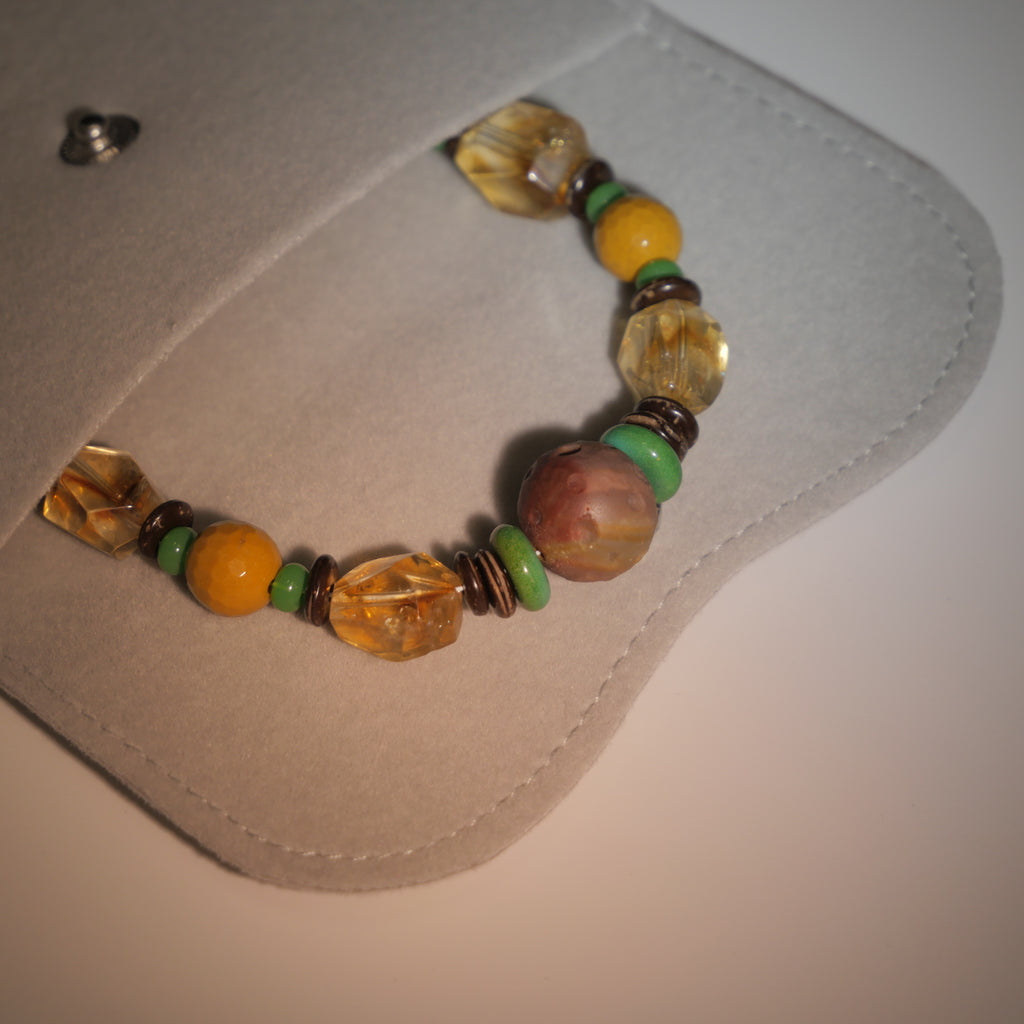 Radiant Sunflowers: Van Gogh Inspired Citrine & Alashan Meteorite Bracelet——A scorching palette for confidence  and abundance