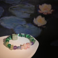 Giverny Dusk: Monet Inspired Rhodonite & Amethyst Bracelet——A serene sanctuary for a restful sou