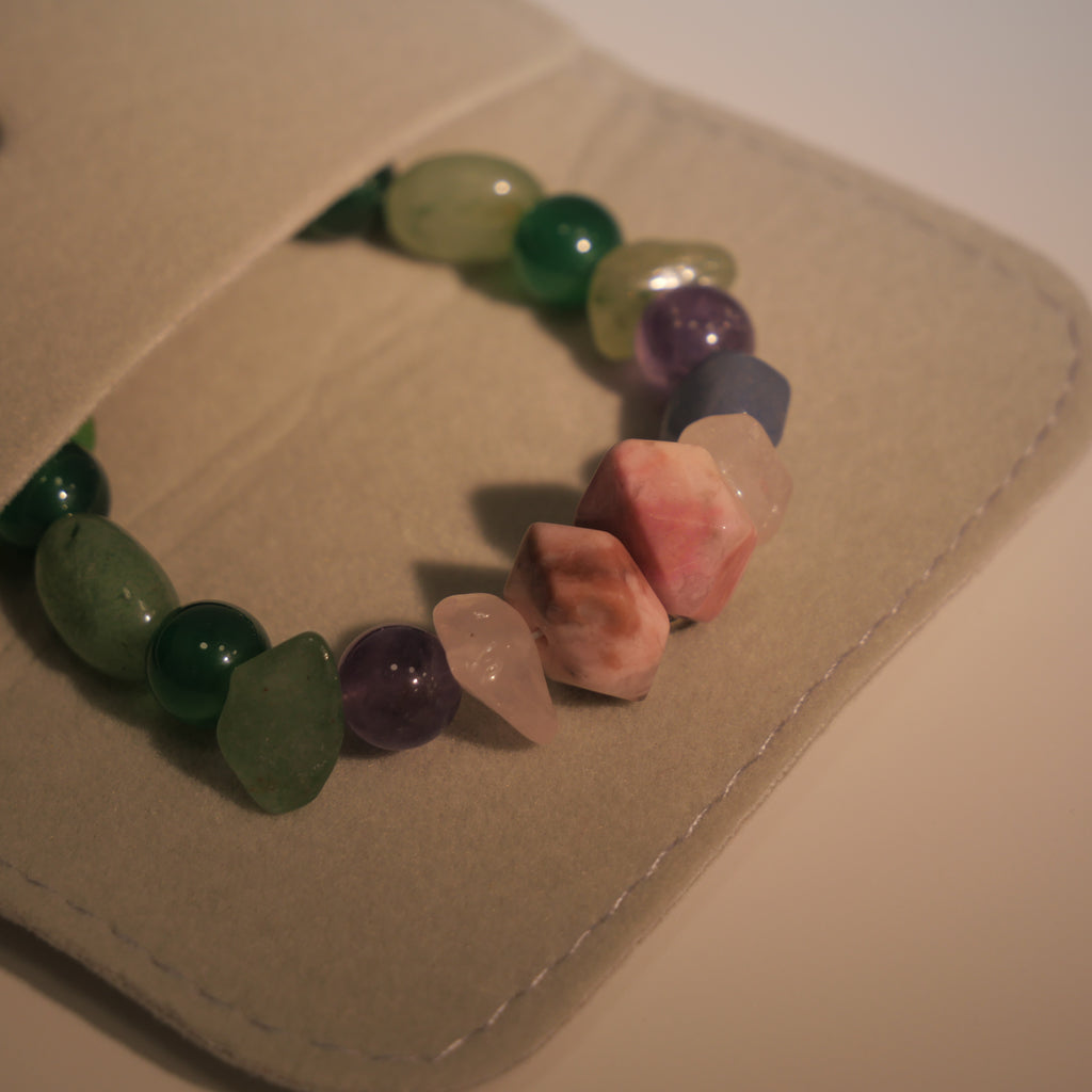 Giverny Dusk: Monet Inspired Rhodonite & Amethyst Bracelet——A serene sanctuary for a restful sou