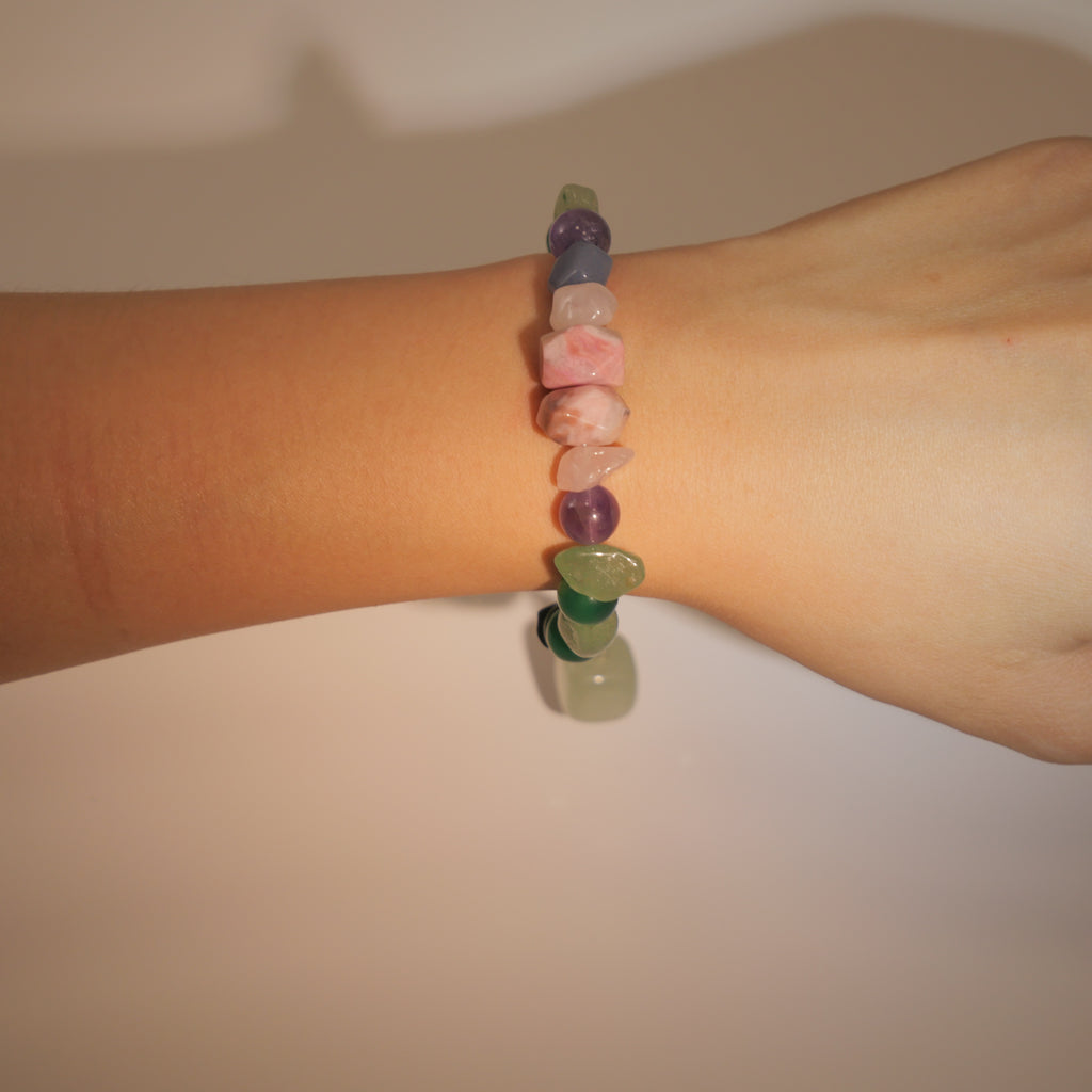 Giverny Dusk: Monet Inspired Rhodonite & Amethyst Bracelet——A serene sanctuary for a restful sou