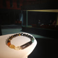 Urban Vision: Hopper Inspired Citrine & Silver Sheen Obsidian Bracelet——A neon palette for clarity and strength.