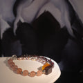 Deep Vision: O'Keeffe Inspired Fluorite & Strawberry Quartz Bracelet——A velvety palette for strength and intuition.
