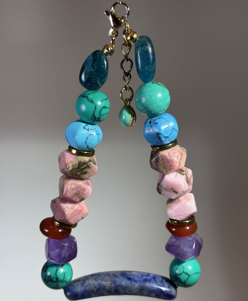 Rebellious Fauve: Matisse Inspired Amazonite & Sodalite Bracelet——A vibrant palette for joy and authentic expression.