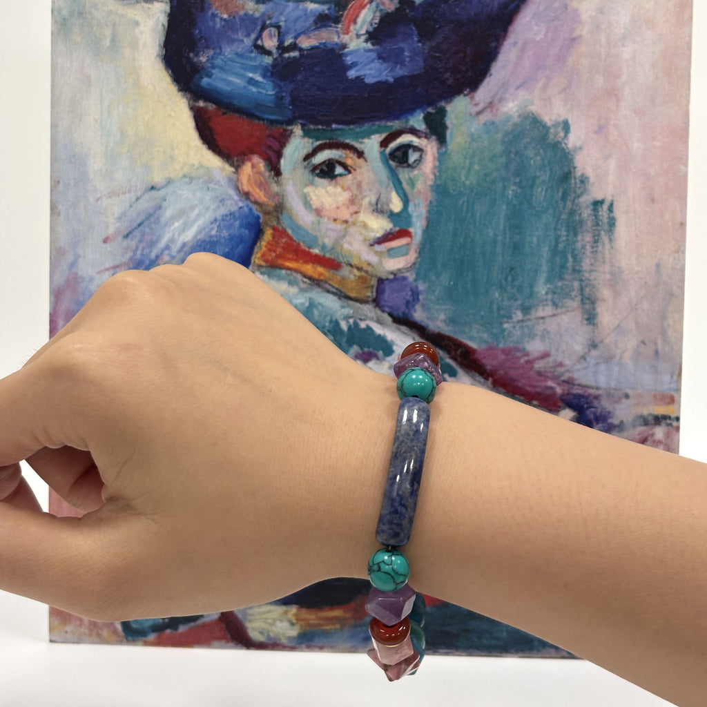 Rebellious Fauve: Matisse Inspired Amazonite & Sodalite Bracelet——A vibrant palette for joy and authentic expression.