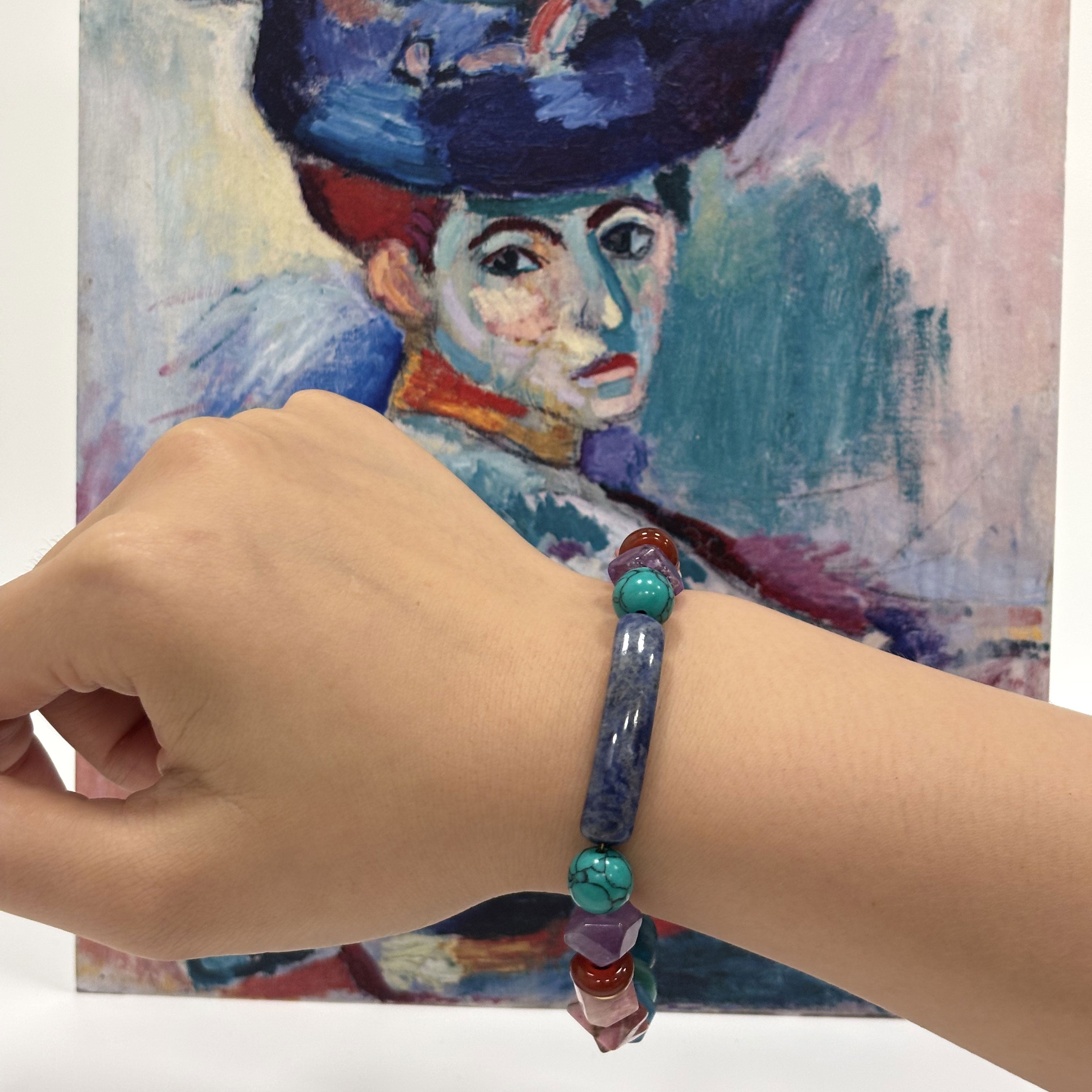 Rebellious Fauve: Matisse Inspired Amazonite & Sodalite Bracelet——A vibrant palette for joy and authentic expression.