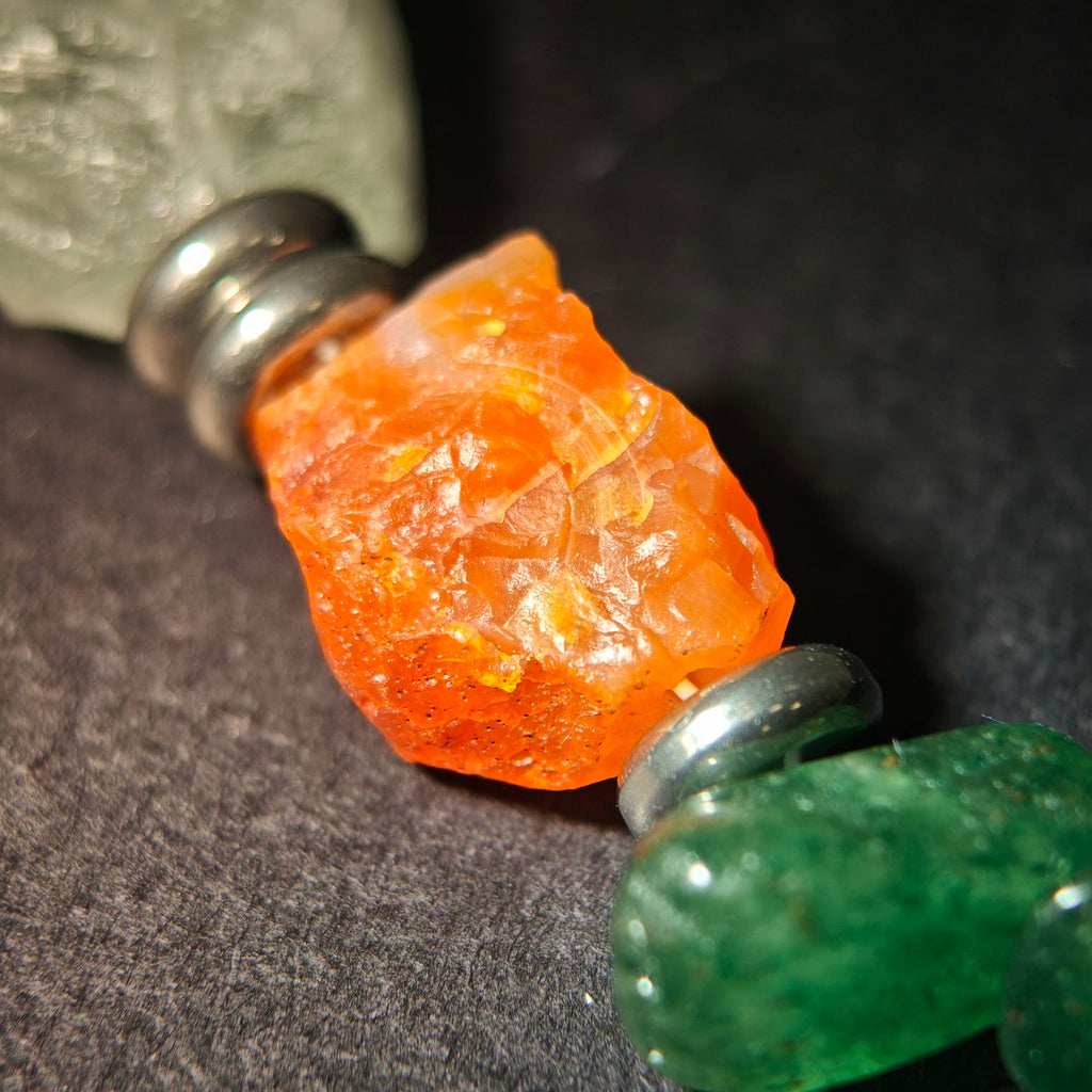 Dawn Seeker: Monet Inspired Carnelian & Aventurine Bracelet——A fleeting palette for vitality and courage