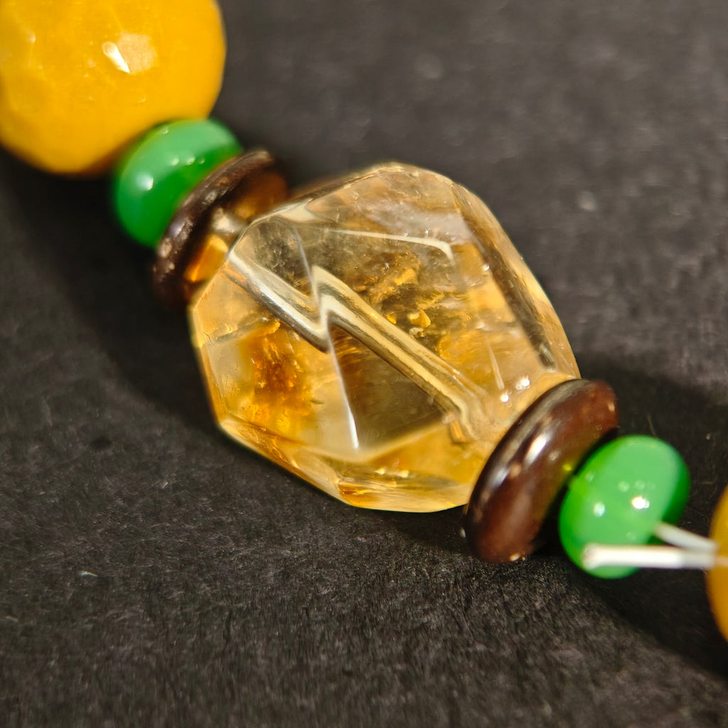 Radiant Sunflowers: Van Gogh Inspired Citrine & Alashan Meteorite Bracelet——A scorching palette for confidence  and abundance