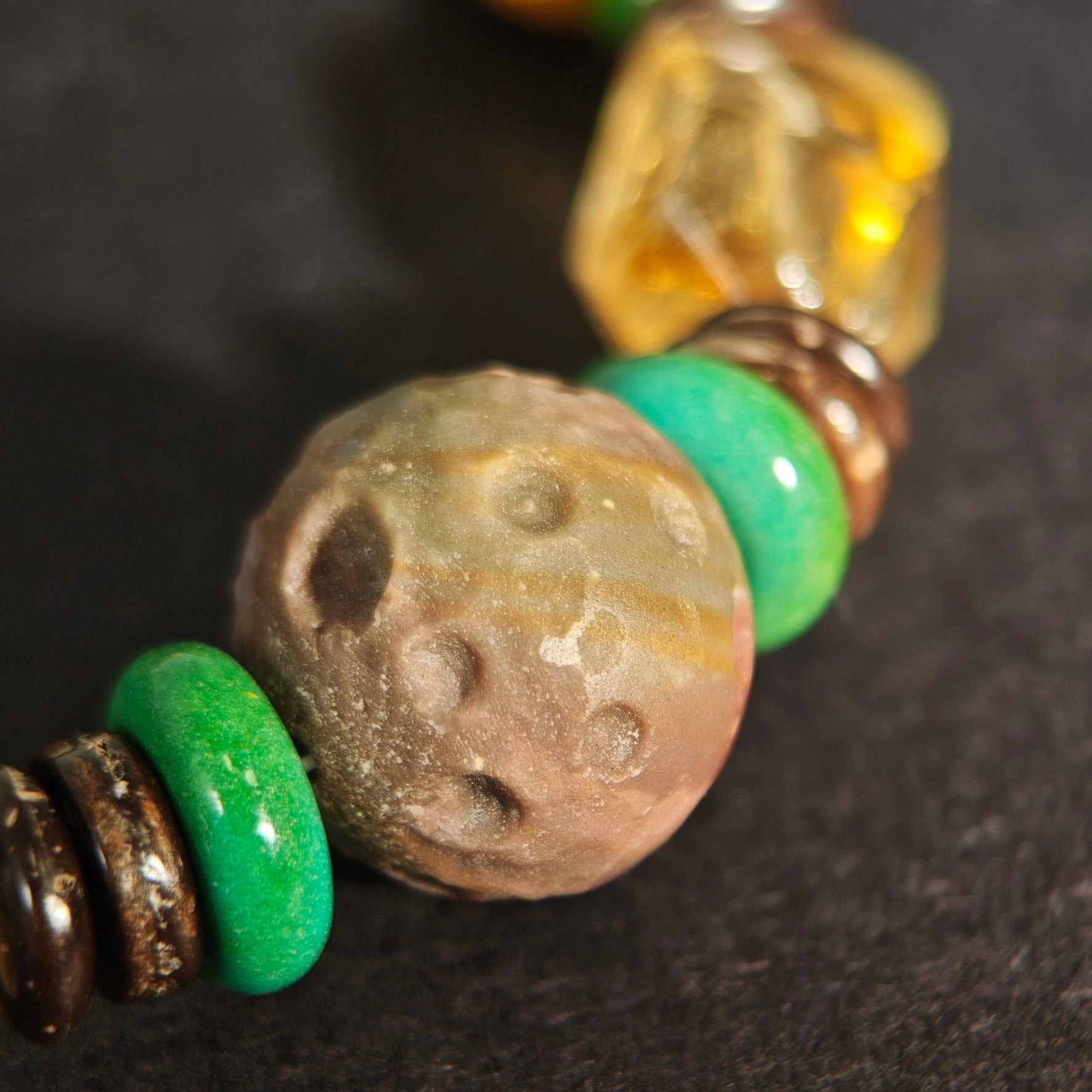 Radiant Sunflowers: Van Gogh Inspired Citrine & Alashan Meteorite Bracelet——A scorching palette for confidence  and abundance