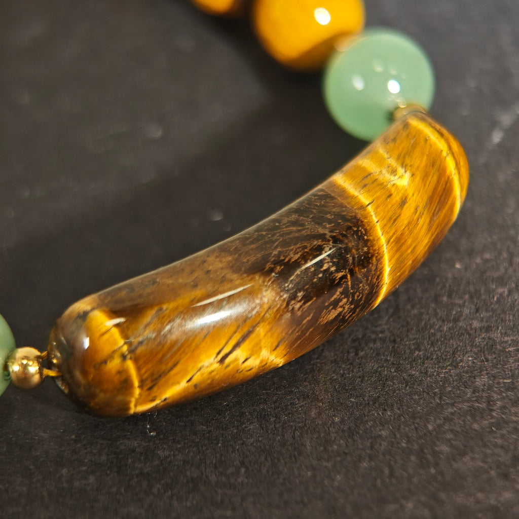 Enigmatic Gaze: Da Vinci Inspired Tiger's Eye & Mookaite Bracelet ——A Renaissance palette for wisdom and femininity