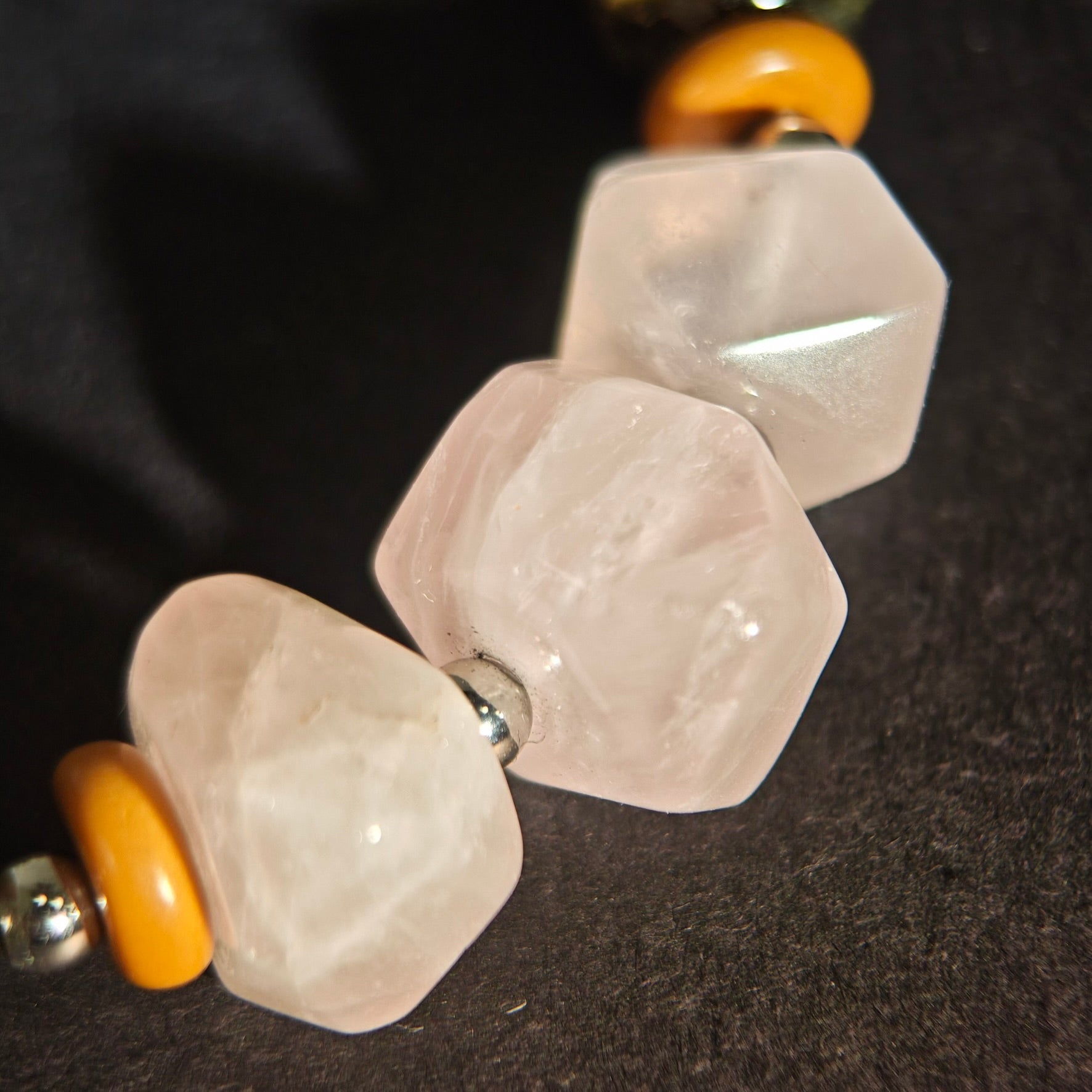 Solitary Resilience: Wyeth Inspired Rose Quartz &  Black Rutilated Quartz Bracelet——A velvety palette for solitude and grounding