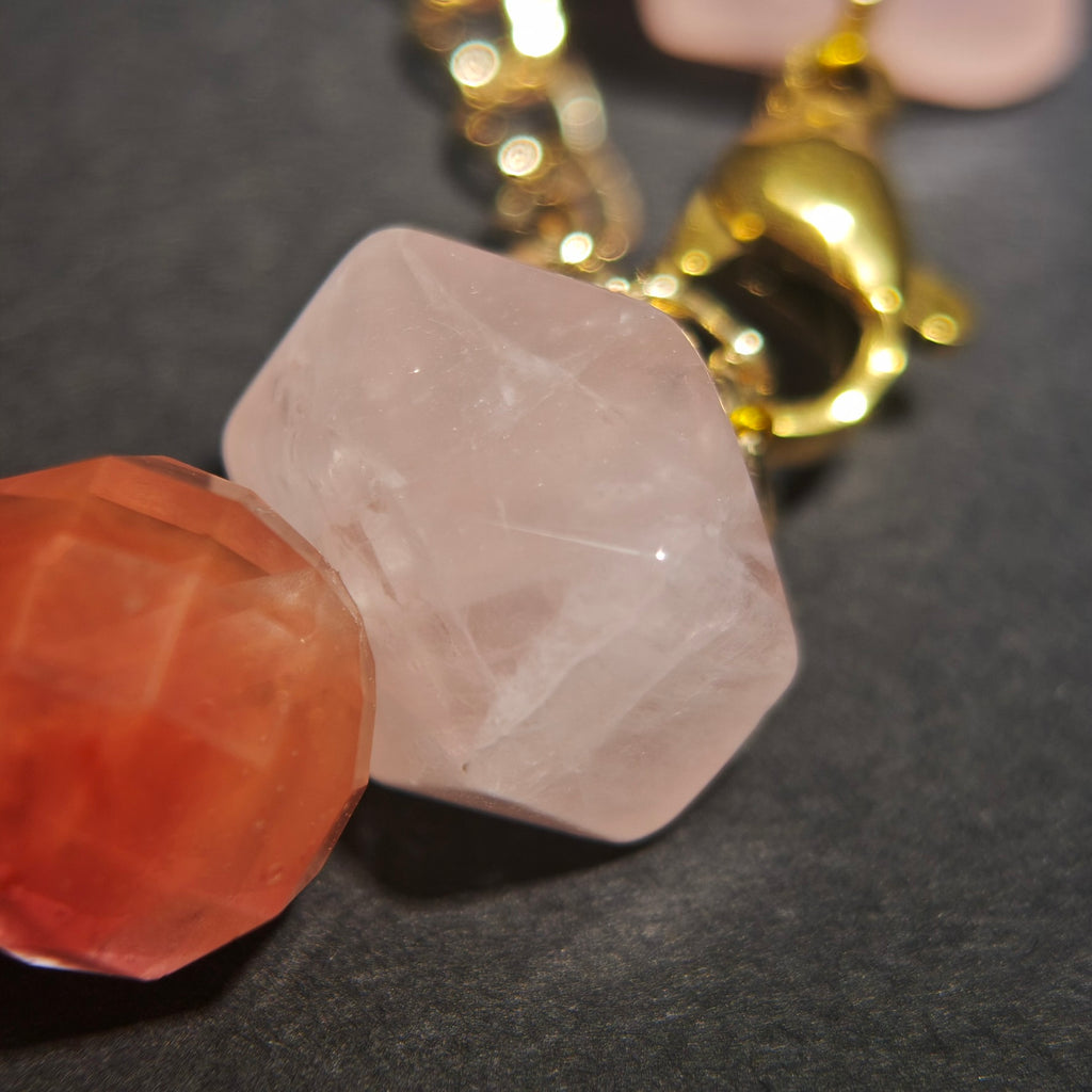 Botanical Light: Monet Inspired Strawberry Quartz & Epidote Bracelet——A sun-dappled palette for self-love and relationship