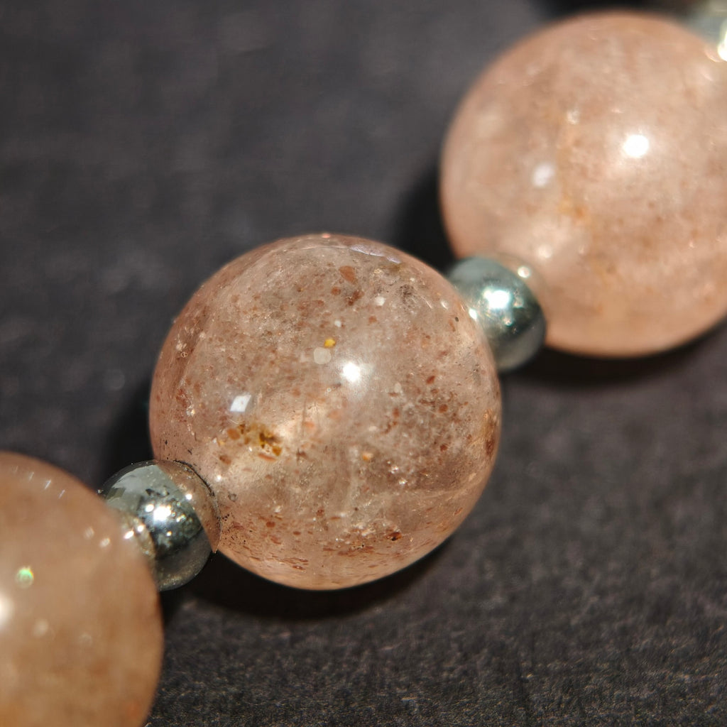 Deep Vision: O'Keeffe Inspired Fluorite & Strawberry Quartz Bracelet——A velvety palette for strength and intuition.