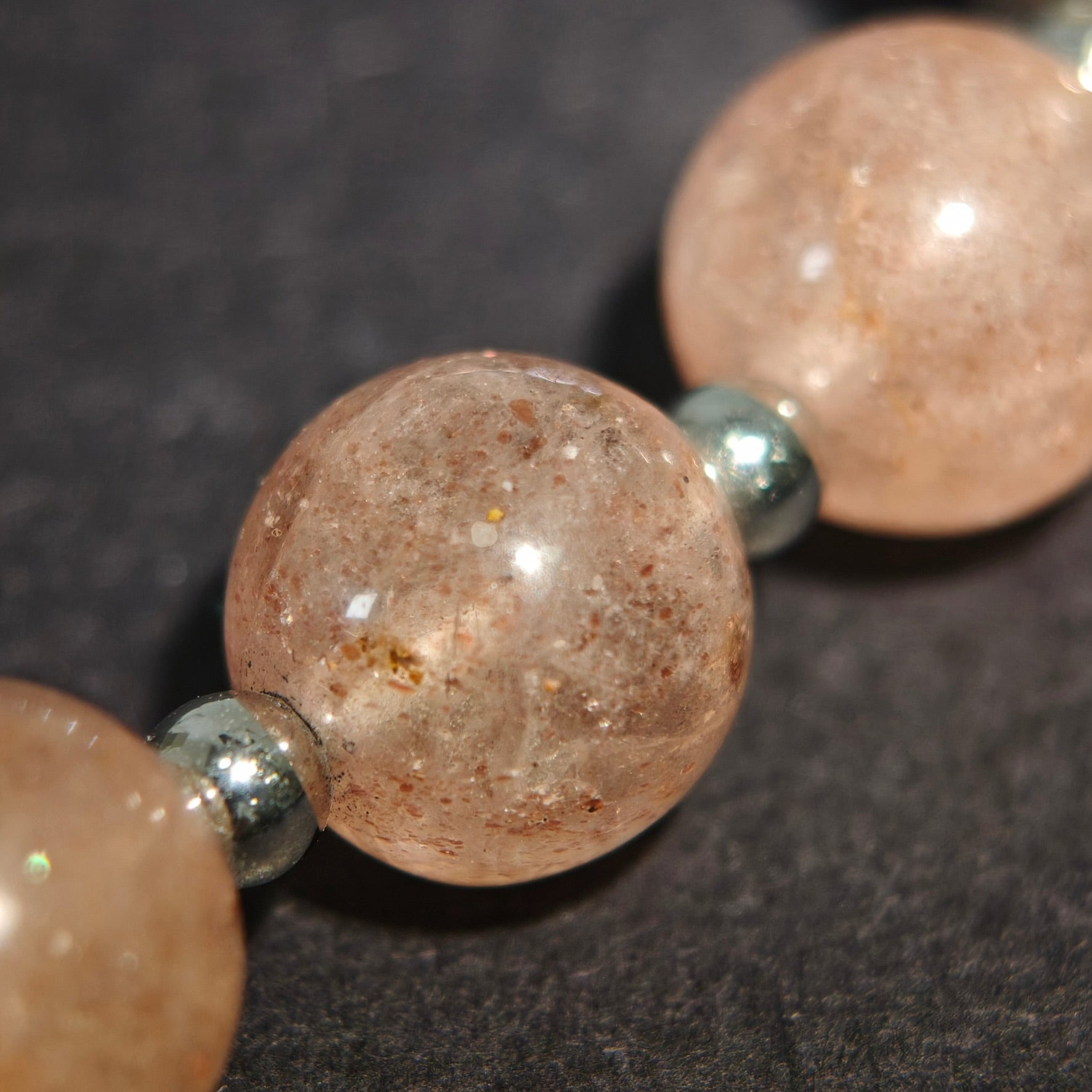 Deep Vision: O'Keeffe Inspired Fluorite & Strawberry Quartz Bracelet——A velvety palette for strength and intuition.