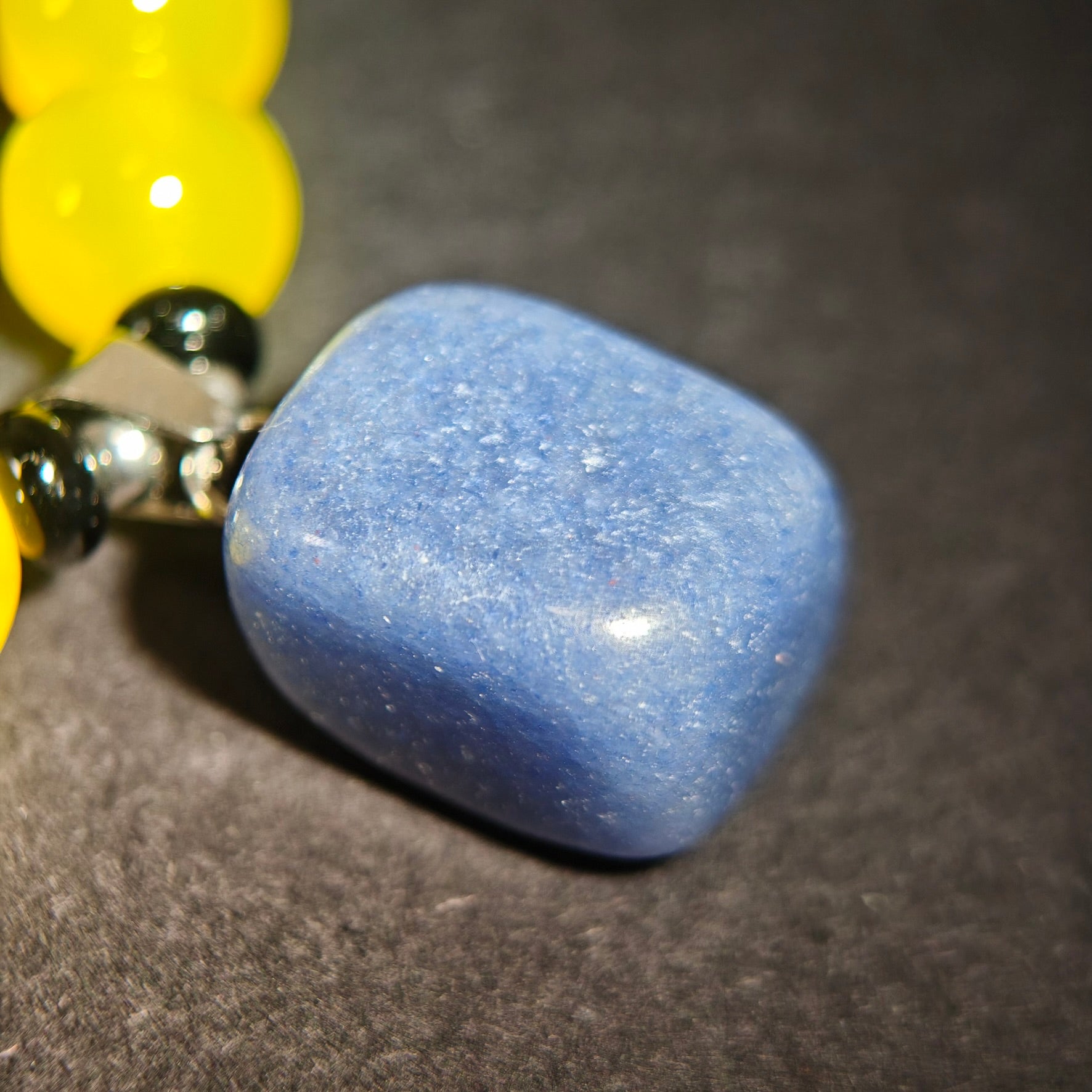 Turbulent Will: Van Gogh Inspired Yellow Agate & Blue Aventurine Bracelet——A rhythmic palette for willpower and intuition.