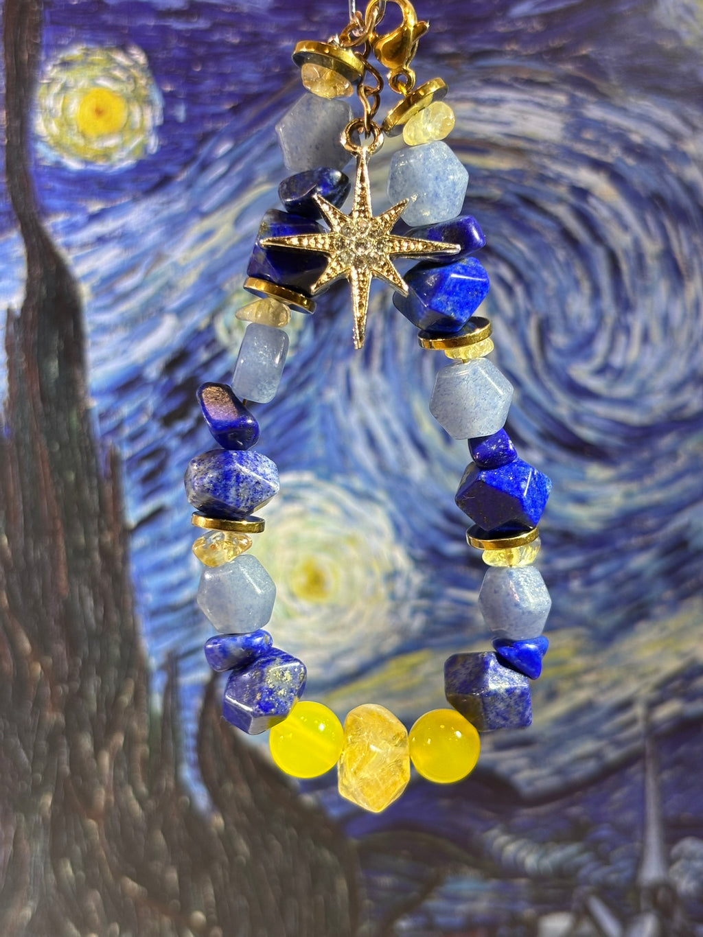 Radiant Sunflowers: Van Gogh Inspired Citrine & Alashan Meteorite Bracelet.——A scorching palette for happiness and abundance.