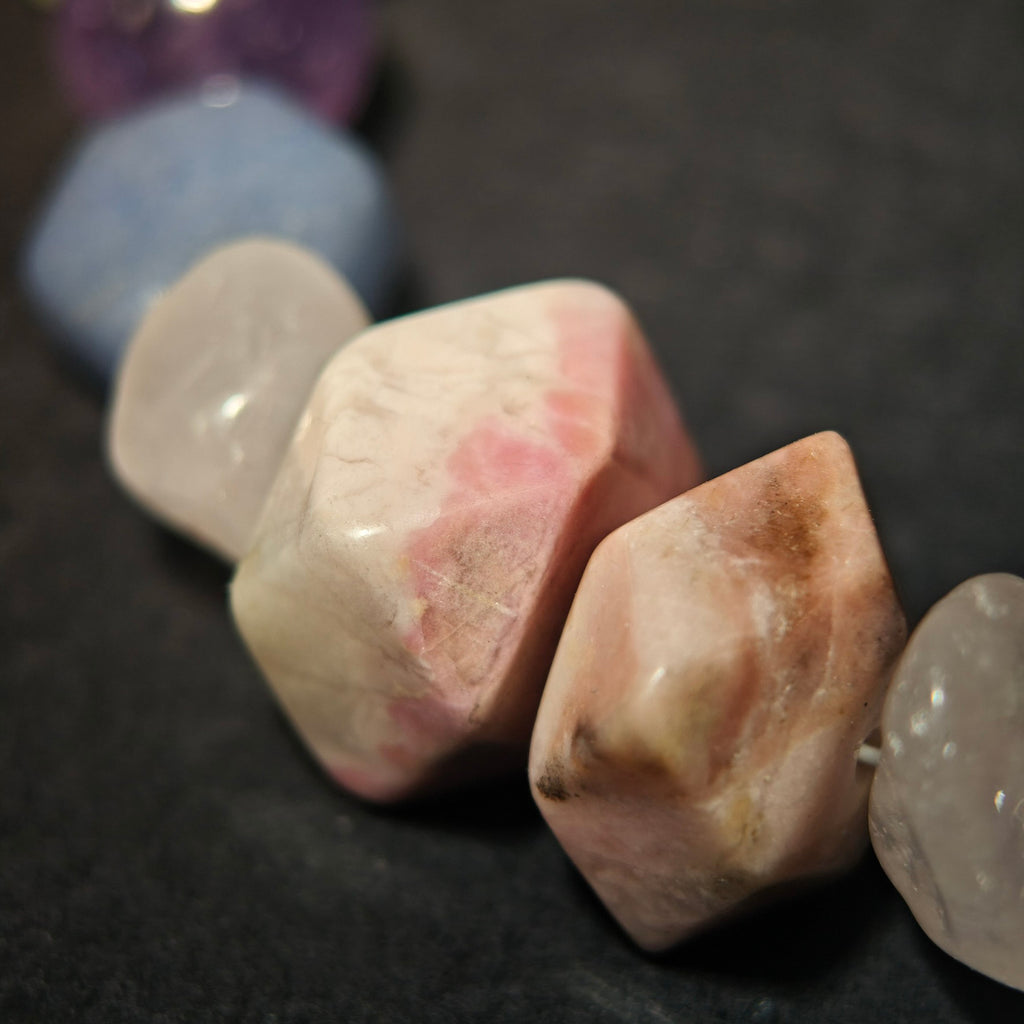 Giverny Dusk: Monet Inspired Rhodonite & Amethyst Bracelet——A serene sanctuary for a restful sou