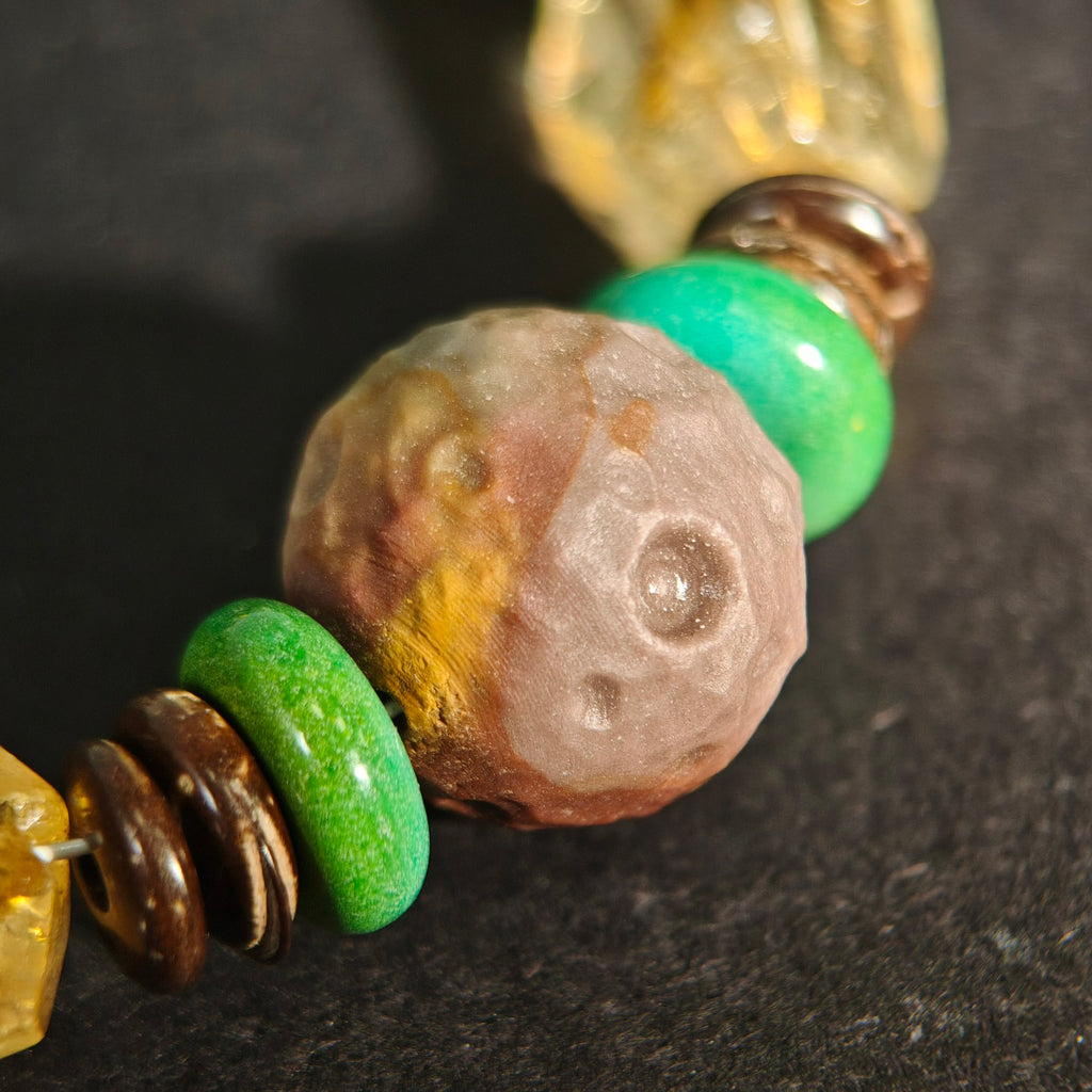 Radiant Sunflowers: Van Gogh Inspired Citrine & Alashan Meteorite Bracelet——A scorching palette for confidence  and abundance