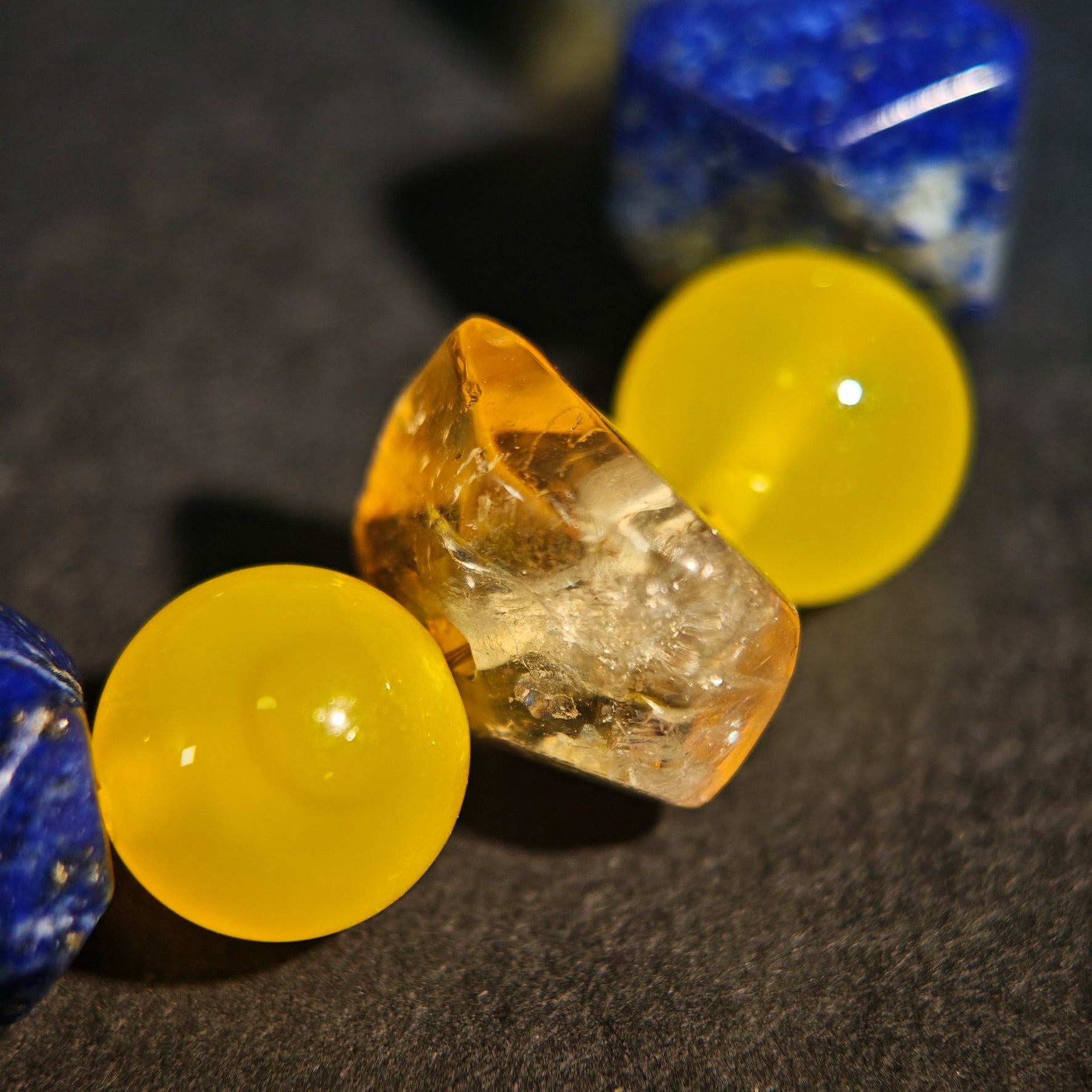 Radiant Sunflowers: Van Gogh Inspired Citrine & Alashan Meteorite Bracelet.——A scorching palette for happiness and abundance.