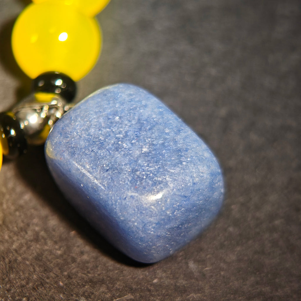 Turbulent Will: Van Gogh Inspired Yellow Agate & Blue Aventurine Bracelet——A rhythmic palette for willpower and intuition.