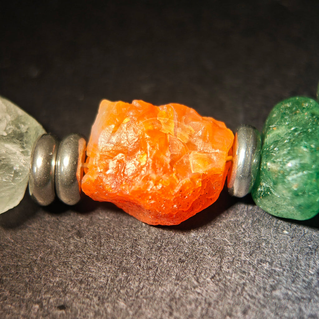 Dawn Seeker: Monet Inspired Carnelian & Aventurine Bracelet——A fleeting palette for vitality and courage
