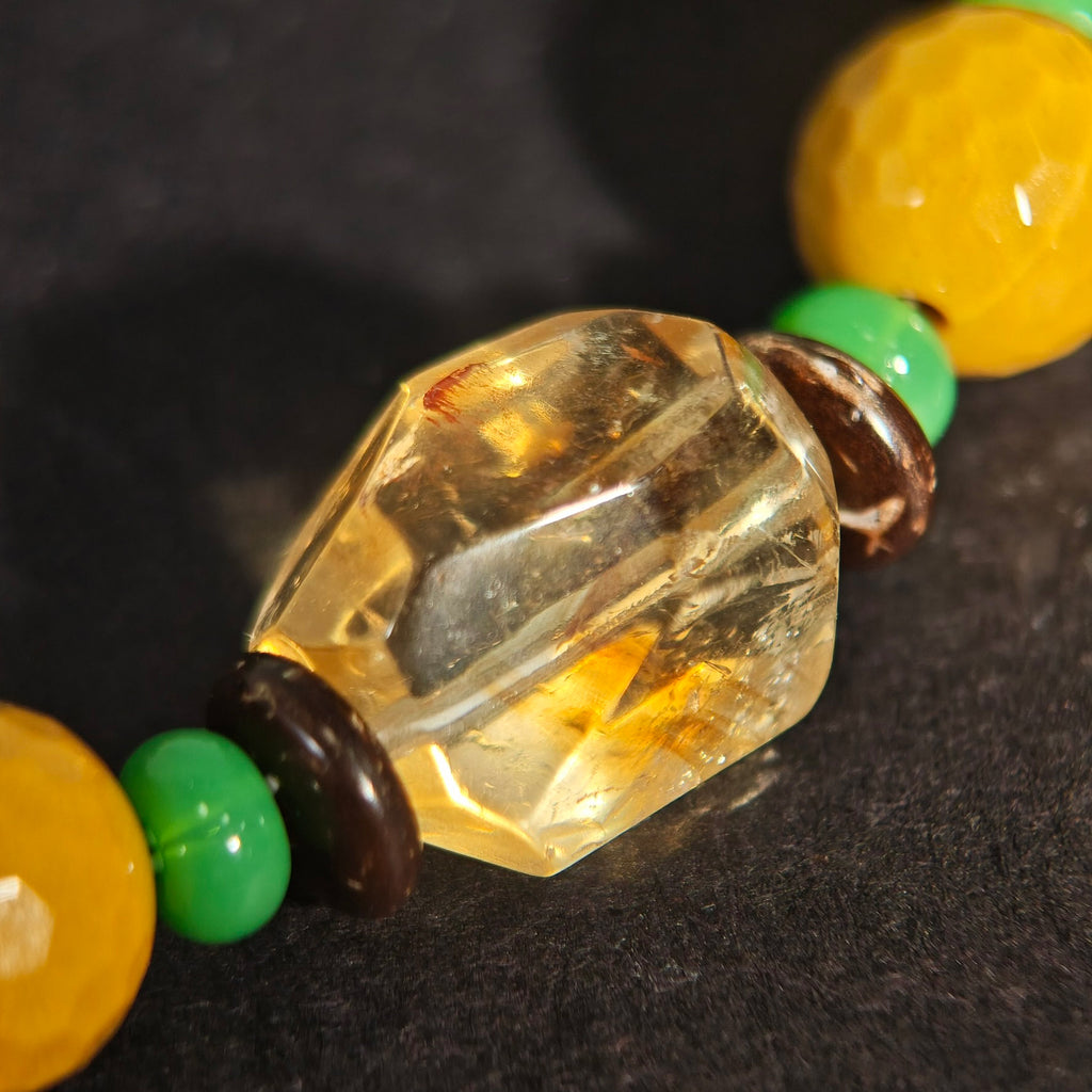 Radiant Sunflowers: Van Gogh Inspired Citrine & Alashan Meteorite Bracelet——A scorching palette for confidence  and abundance
