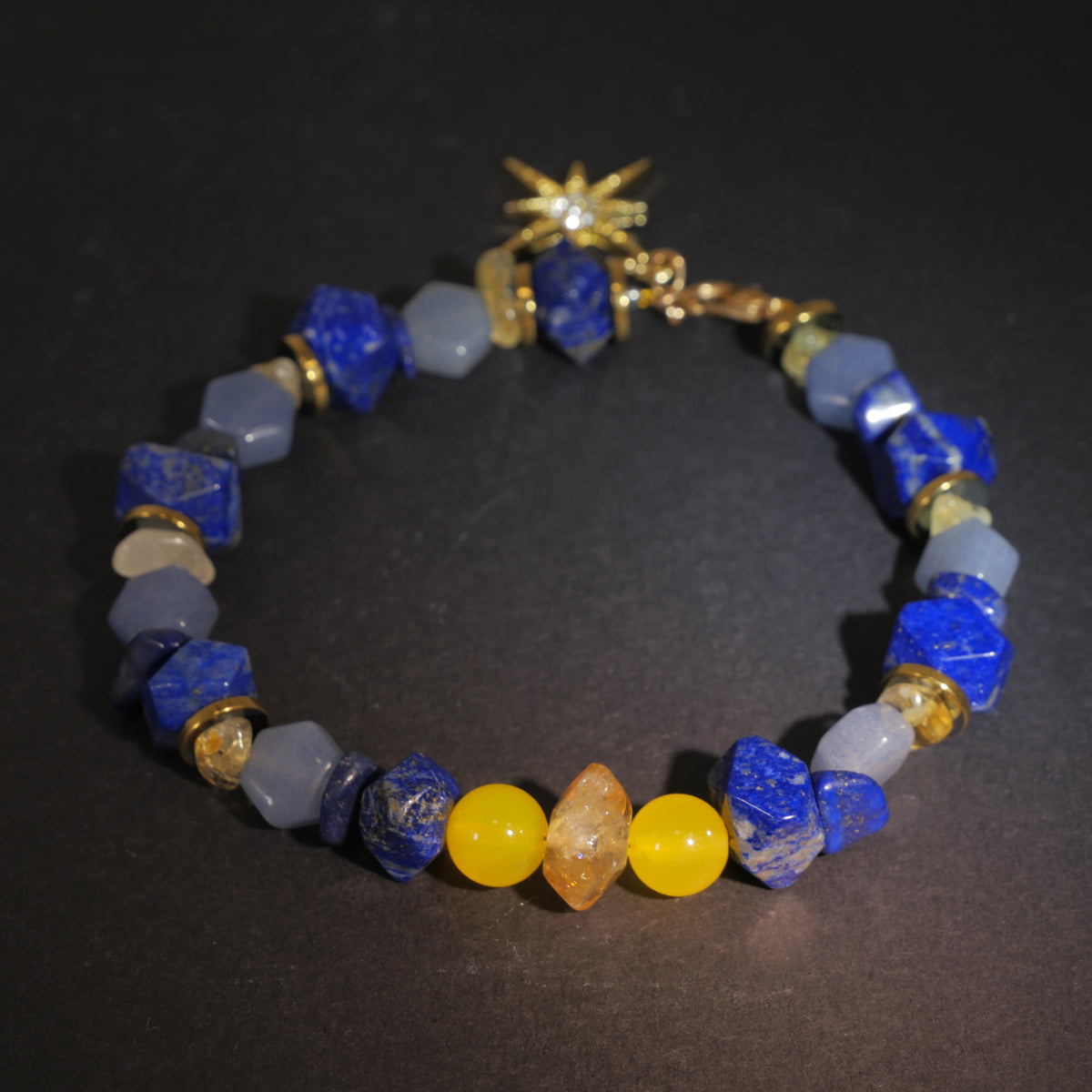 Radiant Sunflowers: Van Gogh Inspired Citrine & Alashan Meteorite Bracelet.——A scorching palette for happiness and abundance.