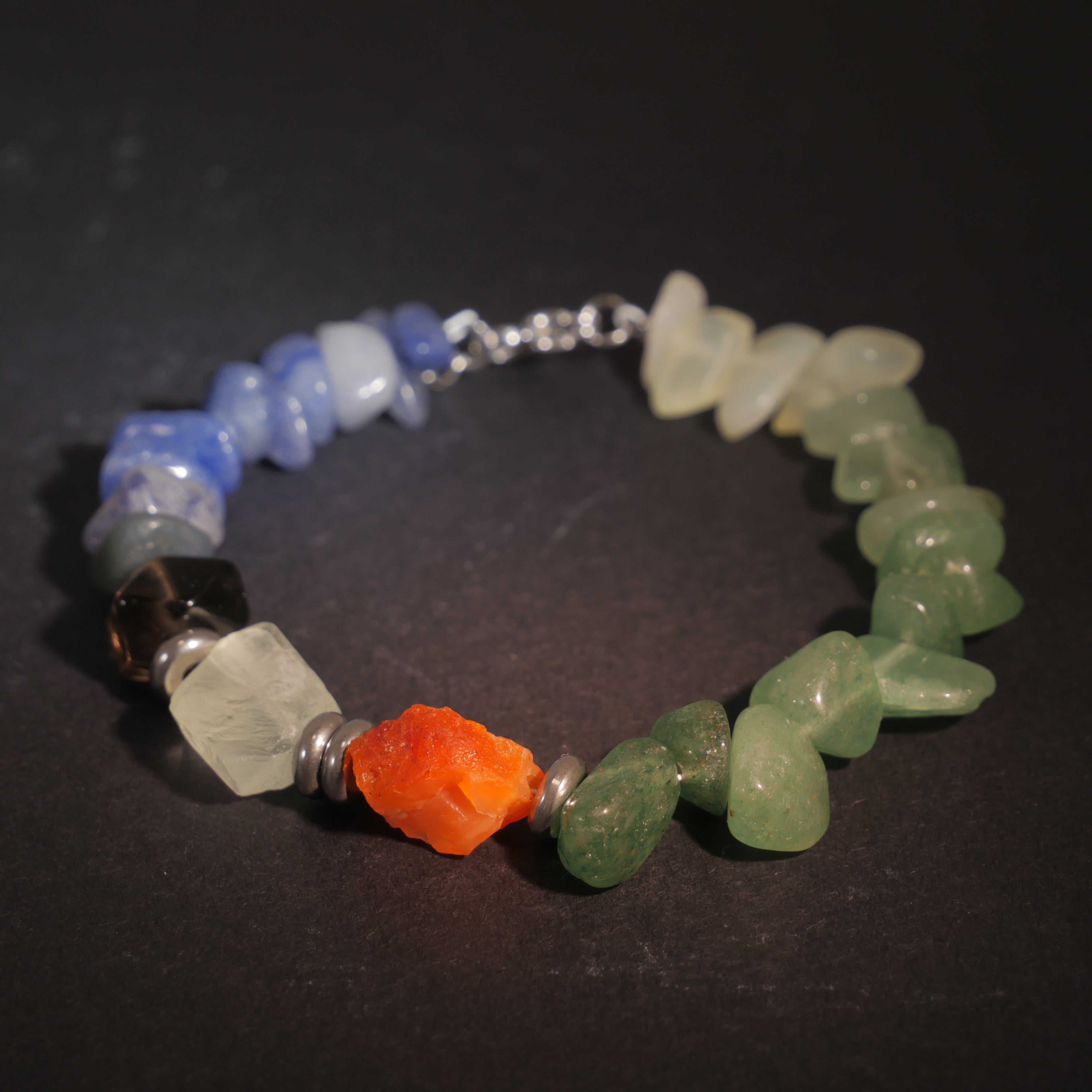 Dawn Seeker: Monet Inspired Carnelian & Aventurine Bracelet——A fleeting palette for vitality and courage