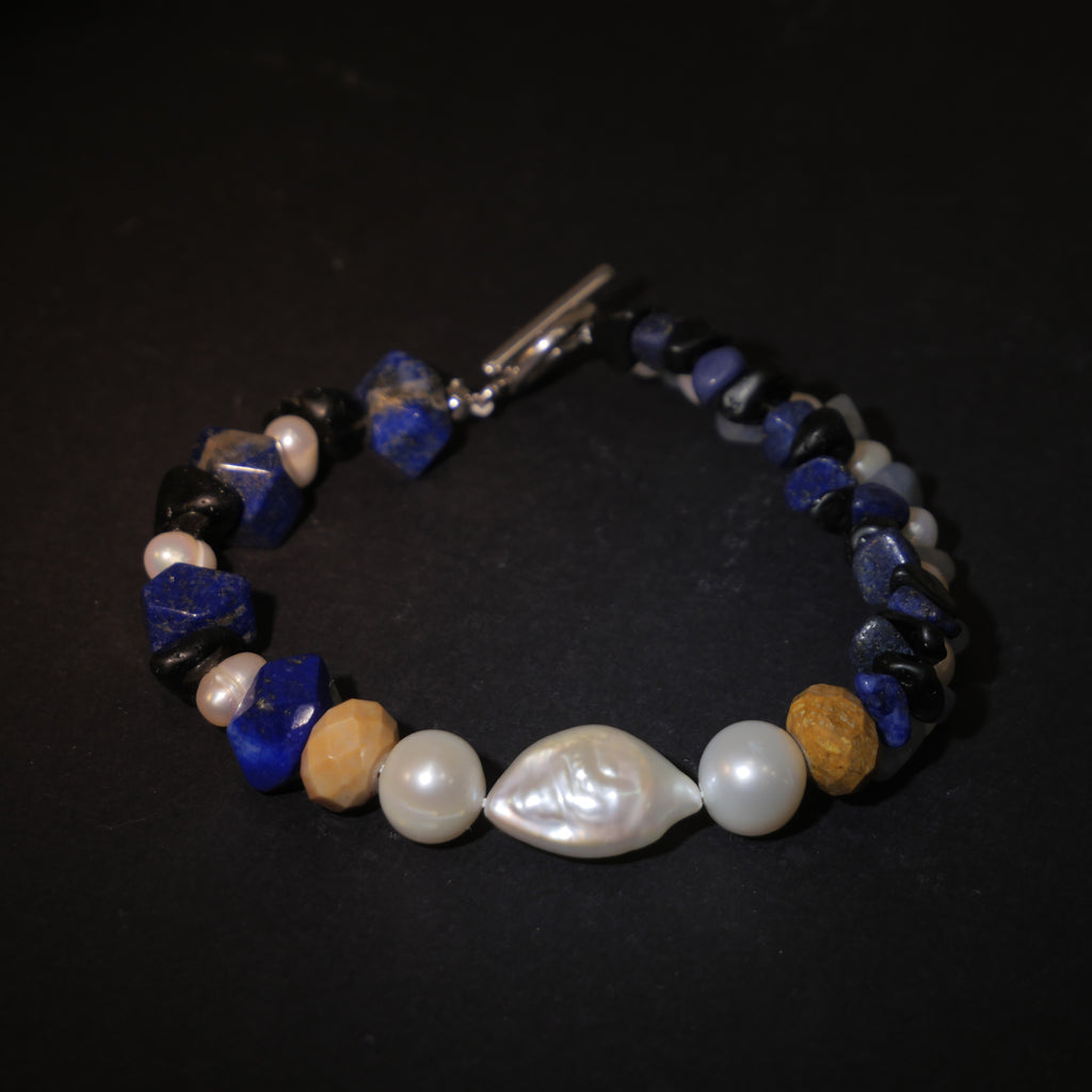 Luminous Pure: Vermeer Inspired Pearl & Picture Jasper Bracelet——A classical palette for elegance and intuition