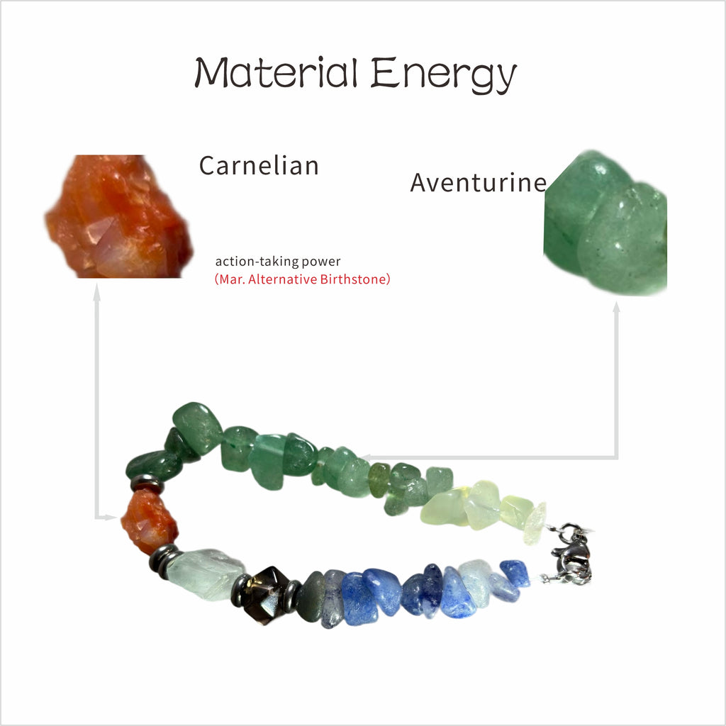Dawn Seeker: Monet Inspired Carnelian & Aventurine Bracelet——A fleeting palette for vitality and courage