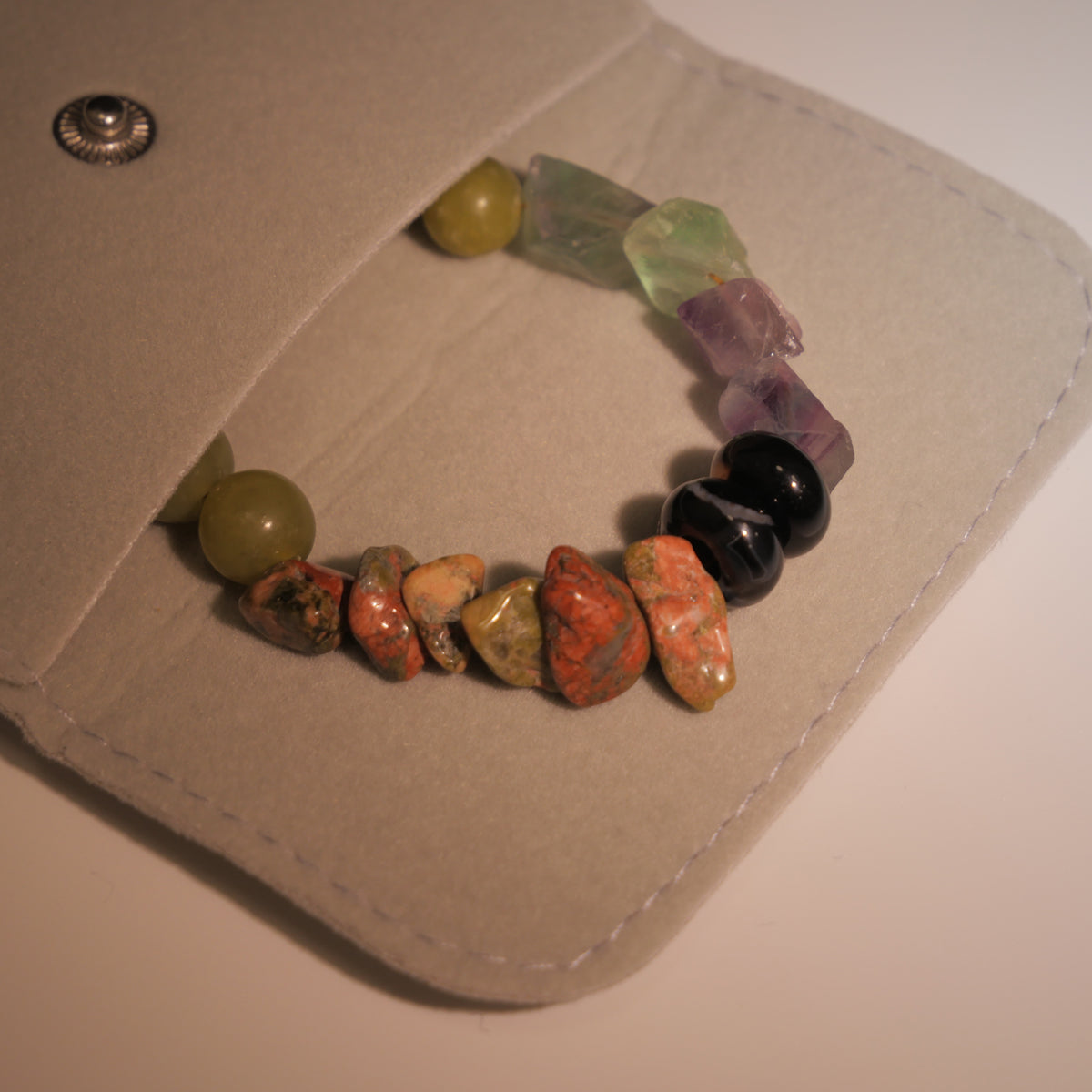Botanical Light: Monet Inspired Strawberry Quartz & Epidote Bracelet——A sun-dappled palette for self-love and relationship