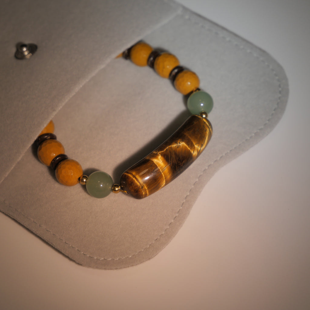 Enigmatic Gaze: Da Vinci Inspired Tiger's Eye & Mookaite Bracelet ——A Renaissance palette for wisdom and femininity