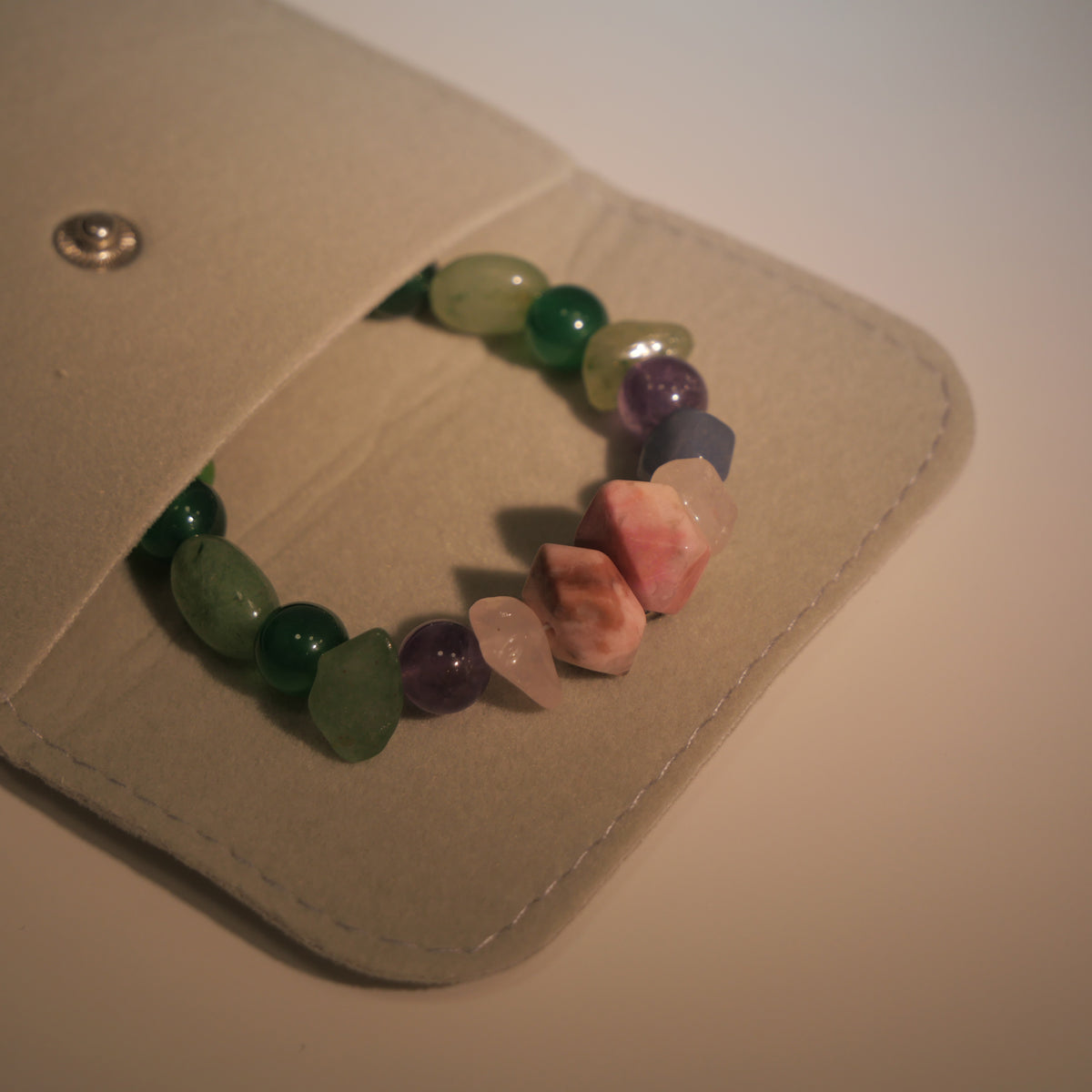 Giverny Dusk: Monet Inspired Rhodonite & Amethyst Bracelet——A serene sanctuary for a restful sou