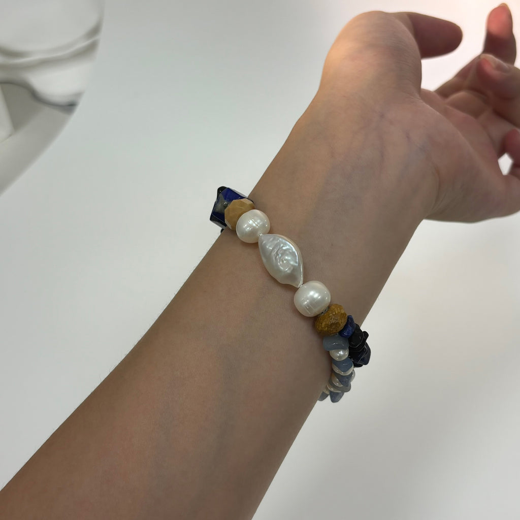 Luminous Pure: Vermeer Inspired Pearl & Picture Jasper Bracelet——A classical palette for elegance and intuition
