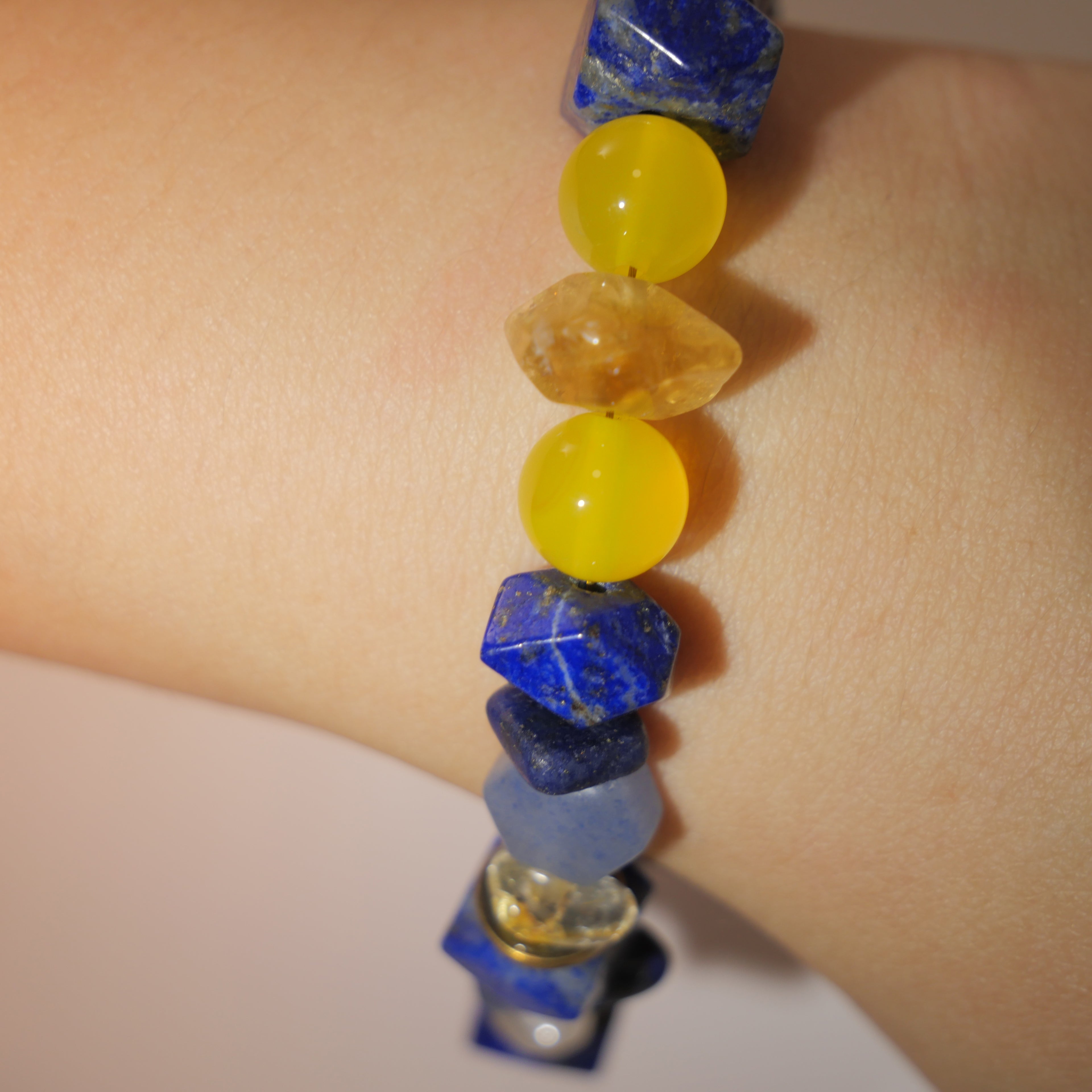 Radiant Sunflowers: Van Gogh Inspired Citrine & Alashan Meteorite Bracelet.——A scorching palette for happiness and abundance.