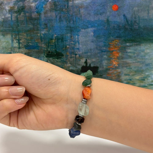 Dawn Seeker: Monet Inspired Carnelian & Aventurine Bracelet——A fleeting palette for vitality and courage
