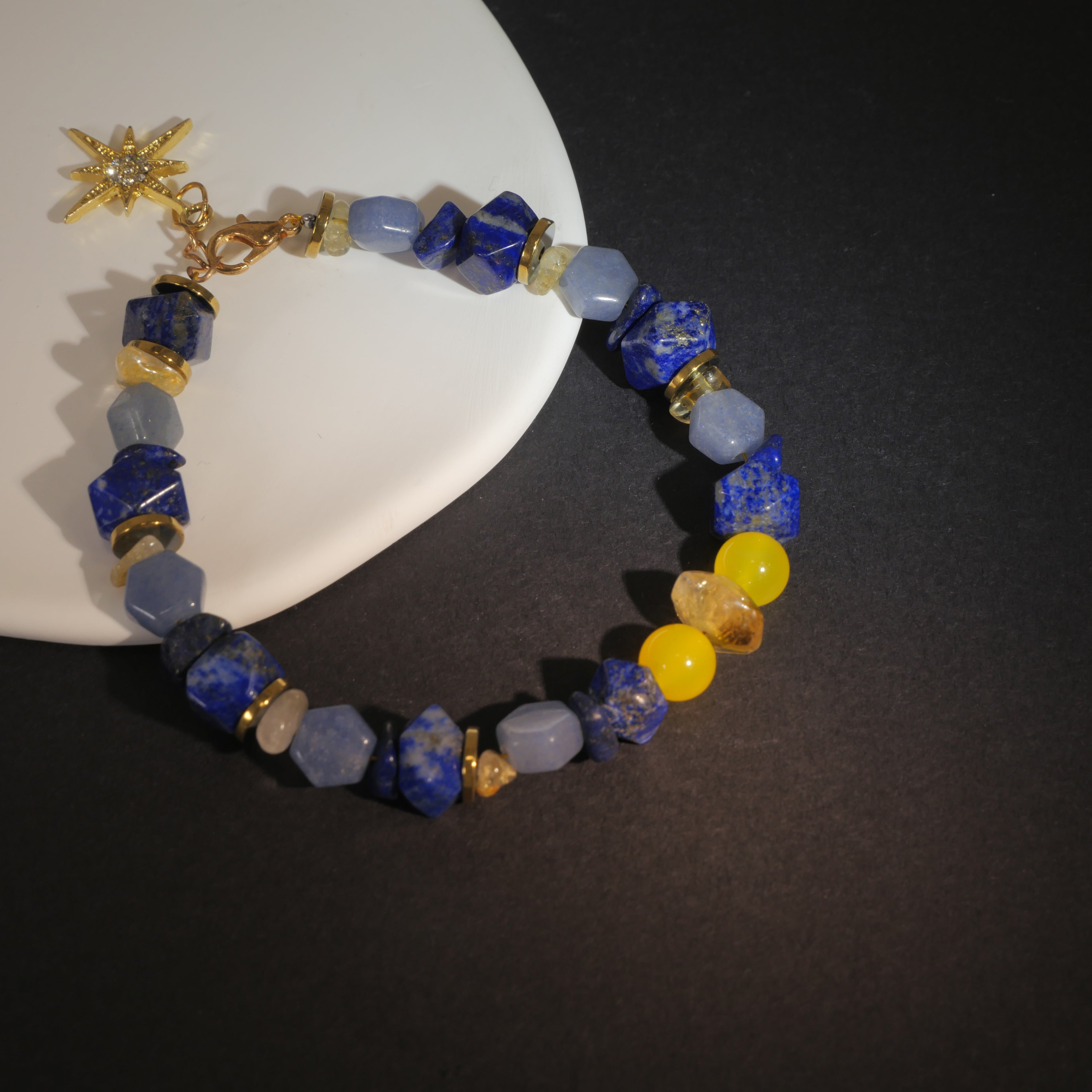 Radiant Sunflowers: Van Gogh Inspired Citrine & Alashan Meteorite Bracelet.——A scorching palette for happiness and abundance.