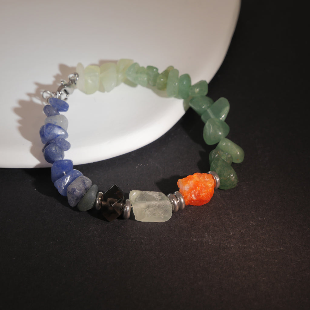 Dawn Seeker: Monet Inspired Carnelian & Aventurine Bracelet——A fleeting palette for vitality and courage