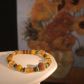 Radiant Sunflowers: Van Gogh Inspired Citrine & Alashan Meteorite Bracelet——A scorching palette for confidence  and abundance