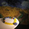 Turbulent Will: Van Gogh Inspired Yellow Agate & Blue Aventurine Bracelet——A rhythmic palette for willpower and intuition.